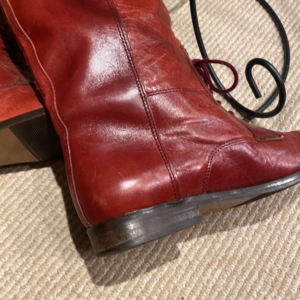 Lace up leather flaps boot made a Italy size 5 1/2 - Picture 3 of 5